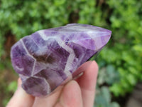 Polished Chevron Amethyst Witches Hat Crystals x 3 From Zambia - Toprock Gemstones and Minerals