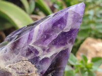 Polished Chevron Amethyst Witches Hat Crystals x 3 From Zambia - Toprock Gemstones and Minerals