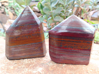 Polished Tiger Iron Jasper Points x 4 From South Africa - Toprock Gemstones and Minerals