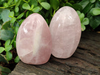 Polished Rose Quartz Standing Free Forms x 6 From Madagascar - Toprock Gemstones and Minerals
