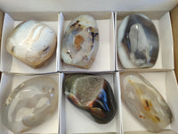 Polished Agate Standing Free Forms x 6 From Madagascar - Toprock Gemstones and Minerals