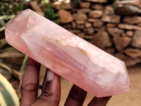 Polished Double Terminated Rose Quartz Points x 3 From Ambatondrazaka, Madagascar - Toprock Gemstones and Minerals