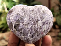 Polished Lepidolite With Pink Tourmaline Gemstone Hearts x 6 From Madagascar - Toprock Gemstones and Minerals
