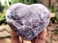 Polished Lepidolite With Pink Tourmaline Gemstone Hearts x 6 From Madagascar - Toprock Gemstones and Minerals