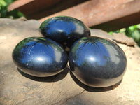 Polished Black Basalt Palm Stones x 26 From Antsirabe, Madagascar - Toprock Gemstones and Minerals