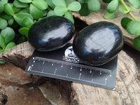 Polished Black Basalt Palm Stones x 26 From Antsirabe, Madagascar - Toprock Gemstones and Minerals