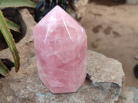 Polished Rose Quartz Points x 2 From Ambatondrazaka, Madagascar - Toprock Gemstones and Minerals
