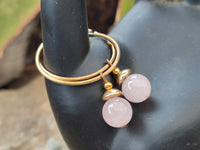 Hand Made Rose Quartz Hoop Earrings - Sold Per Pair - From Namibia - Toprock Gemstones and Minerals