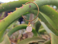 Hand Made Rose Quartz Hoop Earrings - Sold Per Pair - From Namibia - Toprock Gemstones and Minerals