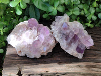 Natural Jacaranda Amethyst Quartz Clusters x 2 from Mumbwa, Zambia - Toprock Gemstones and Minerals