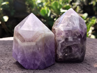 Polished Chevron Amethyst Points x 6 From Madagascar - Toprock Gemstones and Minerals