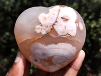 Polished Flower Agate Gemstone Hearts x 6 From Antsahalova, Madagascar - Toprock Gemstones and Minerals