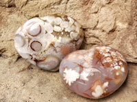 Polished Flower Agate Gemstone Hearts x 6 From Antsahalova, Madagascar - Toprock Gemstones and Minerals