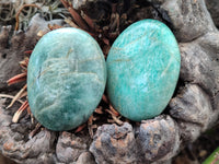 Polished Amazonite Palm Stones x 12 from Madagascar - Toprock Gemstones and Minerals