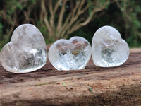 Polished Clear Quartz Gemstone Hearts x 12 From Madagascar - Toprock Gemstones and Minerals