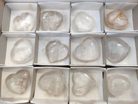 Polished Clear Quartz Gemstone Hearts x 12 From Madagascar - Toprock Gemstones and Minerals