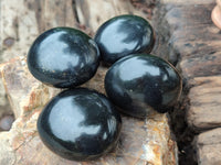 Polished Black Basalt Palm Stones x 12 From Antsirabe, Madagascar - Toprock Gemstones and Minerals