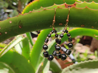 Polished Pair of Hematite Bead Hoop Earrings - sold per Pair - From China - Toprock Gemstones and Minerals