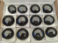 Polished Black Basalt Palm Stones x 12 From Antsirabe, Madagascar - Toprock Gemstones and Minerals