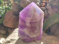Polished Chevron Amethyst Points x 2 from Ankazobe, Madagascar - Toprock Gemstones and Minerals