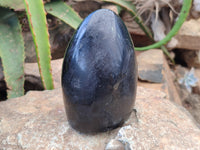 Polished Black Tourmaline Standing Free Forms x 2 From Madagascar - Toprock Gemstones and Minerals