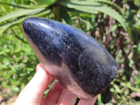 Polished Black Tourmaline Standing Free Forms x 2 From Madagascar - Toprock Gemstones and Minerals