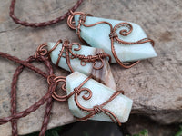 Hand Made Copper Wire Wrapped Pendants x 6 From Southern Africa - Toprock Gemstones and Minerals