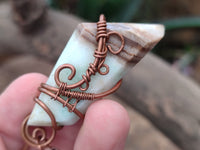 Hand Made Copper Wire Wrapped Pendants x 6 From Southern Africa - Toprock Gemstones and Minerals