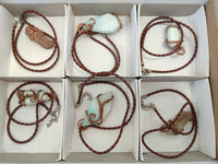 Hand Made Copper Wire Wrapped Pendants x 6 From Southern Africa - Toprock Gemstones and Minerals