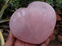 Polished Rose Quartz Heart and Standing Free Form x 2 From Ambatondrazaka, Madagascar - Toprock Gemstones and Minerals