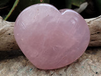 Polished Rose Quartz Heart and Standing Free Form x 2 From Ambatondrazaka, Madagascar - Toprock Gemstones and Minerals