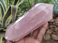 Polished Double Terminated Rose Quartz Points x 3 From Ambatondrazaka, Madagascar - Toprock Gemstones and Minerals