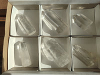 Polished Clear Quartz Crystals x 6 From Madagascar - Toprock Gemstones and Minerals