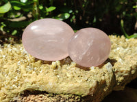 Polished Rose Quartz Palm Stones x 20 From Ambatondrazaka, Madagascar - Toprock Gemstones and Minerals