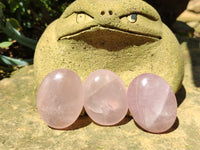 Polished Rose Quartz Palm Stones x 20 From Ambatondrazaka, Madagascar - Toprock Gemstones and Minerals