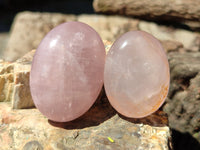 Polished Rose Quartz Palm Stones x 20 From Ambatondrazaka, Madagascar - Toprock Gemstones and Minerals