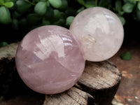 Polished Rose Quartz Spheres x 4 From Ambatondrazaka, Madagascar - Toprock Gemstones and Minerals