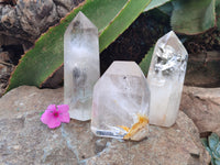Polished Clear Quartz Crystals x 3 From Madagascar - Toprock Gemstones and Minerals