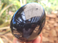 Polished Black Basalt Gemstone Eggs x 6 From Madagascar - Toprock Gemstones and Minerals