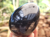 Polished Black Basalt Gemstone Eggs x 6 From Madagascar - Toprock Gemstones and Minerals