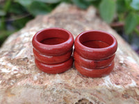 Hand Made 17mm Red Jasper Rings - sold per item - From South Africa - Toprock Gemstones and Minerals
