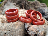 Hand Made 17mm Red Jasper Rings - sold per item - From South Africa - Toprock Gemstones and Minerals