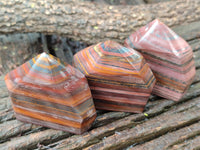 Polished Tiger Iron Jasper Points x 5 From South Africa - Toprock Gemstones and Minerals