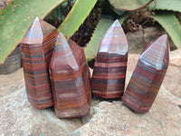 Polished Tiger Iron Jasper Points x 5 From South Africa - Toprock Gemstones and Minerals