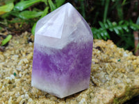 Polished Chevron Amethyst Points x 2 From Madagascar - Toprock Gemstones and Minerals