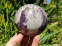Polished Lepidolite with Pink Rubellite Spheres x 2 From Madagascar - Toprock Gemstones and Minerals
