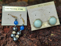 Hand Made Mixed Stone Earrings x 12 From Southern Africa - Toprock Gemstones and Minerals