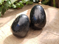 Polished Black Tourmaline Eggs x 6 From Madagascar - Toprock Gemstones and Minerals