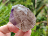 Polished Smokey Amethyst Window Quartz Crystals x 6 From Akansobe, Madagascar - Toprock Gemstones and Minerals