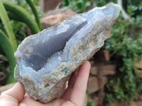 Natural Blue Lace Agate Geode Specimens x 4 From Nsanje, Malawi - Toprock Gemstones and Minerals